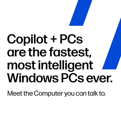 HP OmniBook X Flip - Copilot+ PCs Copilot+ PCs promotional graphic