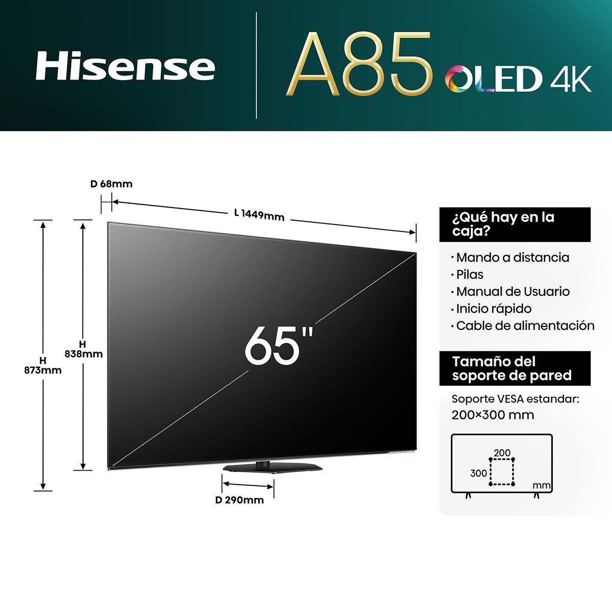Hisense 65A85LEVS Hisense 65A85LEVS 65-inch OLED Smart TV