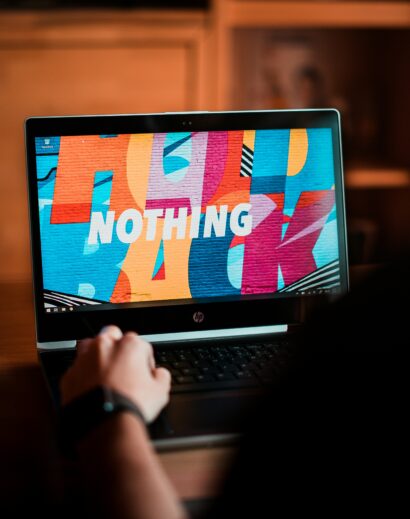 Laptop workspace reference Illustrative laptop reference image; not verified as the exact HP OmniBook X Flip model