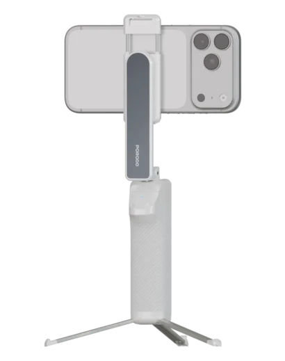 Porodo Malibu Selfie Stick with Tripod and Bluetooth Shutter Button, White