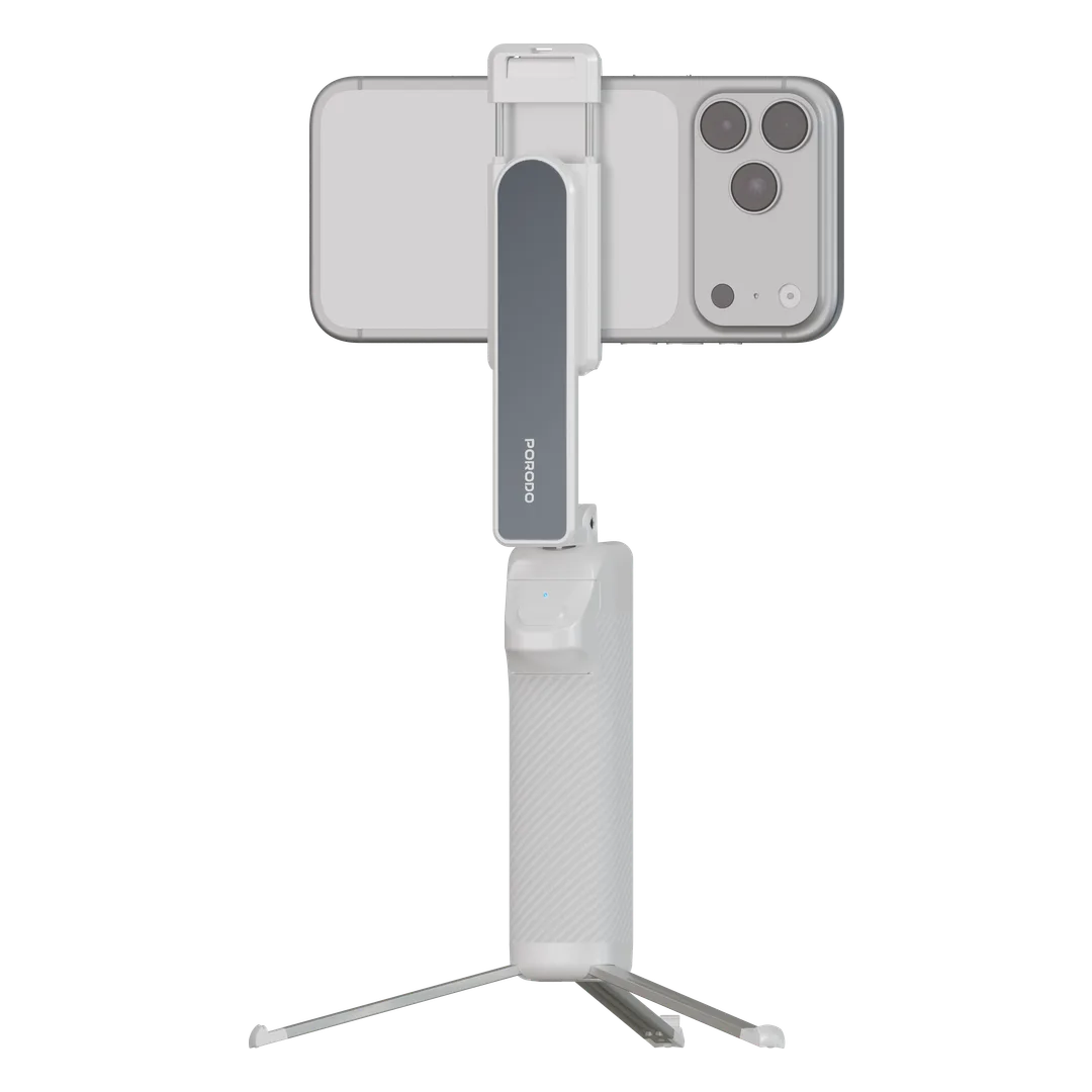 Porodo Malibu Selfie Stick with Tripod Porodo Malibu Selfie Stick with Tripod and Bluetooth Shutter Button, White