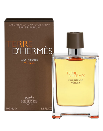 Terre d'Hermes Eau Intense Vetiver 100ml perfume bottle and box