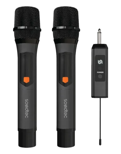 Porodo Soundtec Duo Mic Aluminum Rechargeable Wireless Microphone