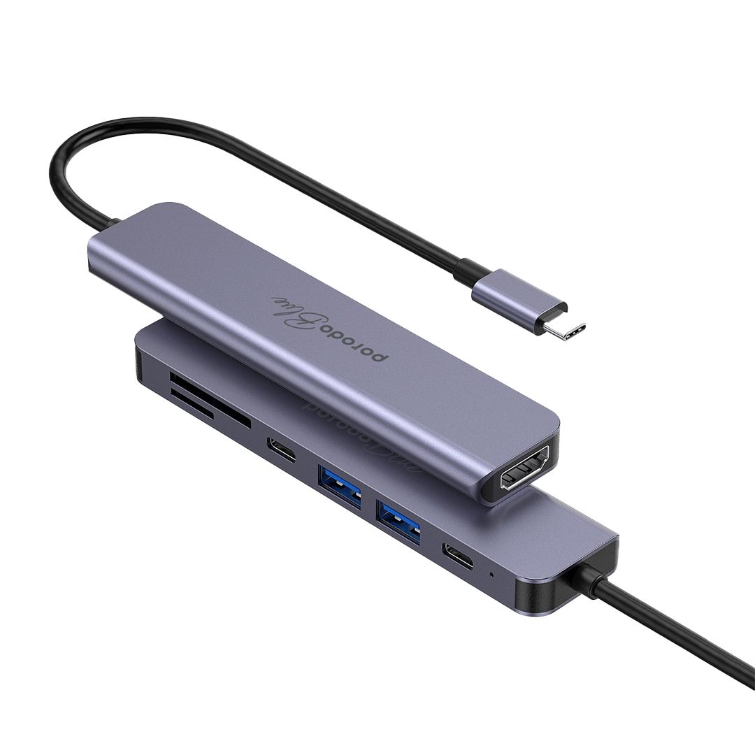 Porodo Blue 7-in-1 Hub Porodo Blue 7-in-1 Hub