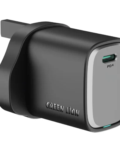 Green Lion Supra 45W UK GaN Wall Charger — Black