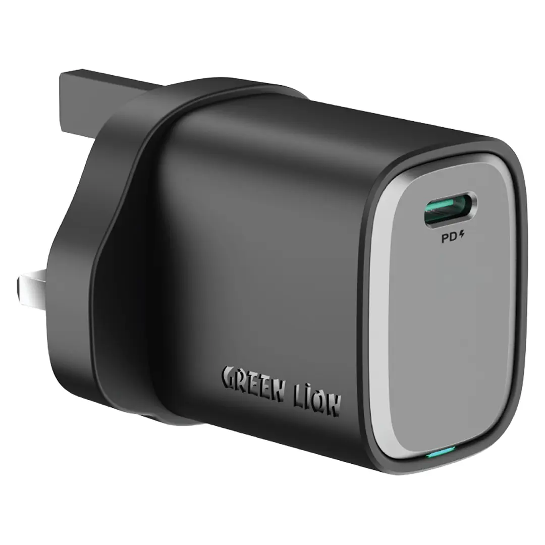 Green Lion Supra 45W UK GaN Wall Charger — Black Green Lion Supra 45W UK GaN Wall Charger — Black